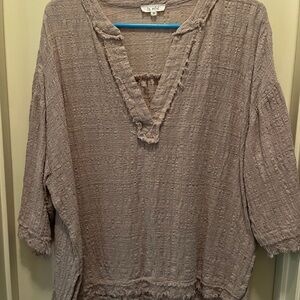 Women's Textured V-Neck Top